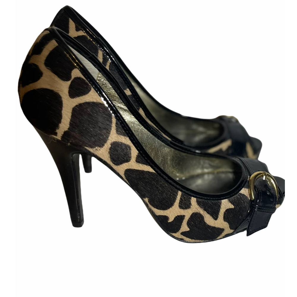 Steve Madden giraffe pony hair heels 7.5 M, Y2K, indie sleeze, mafia wife‎
